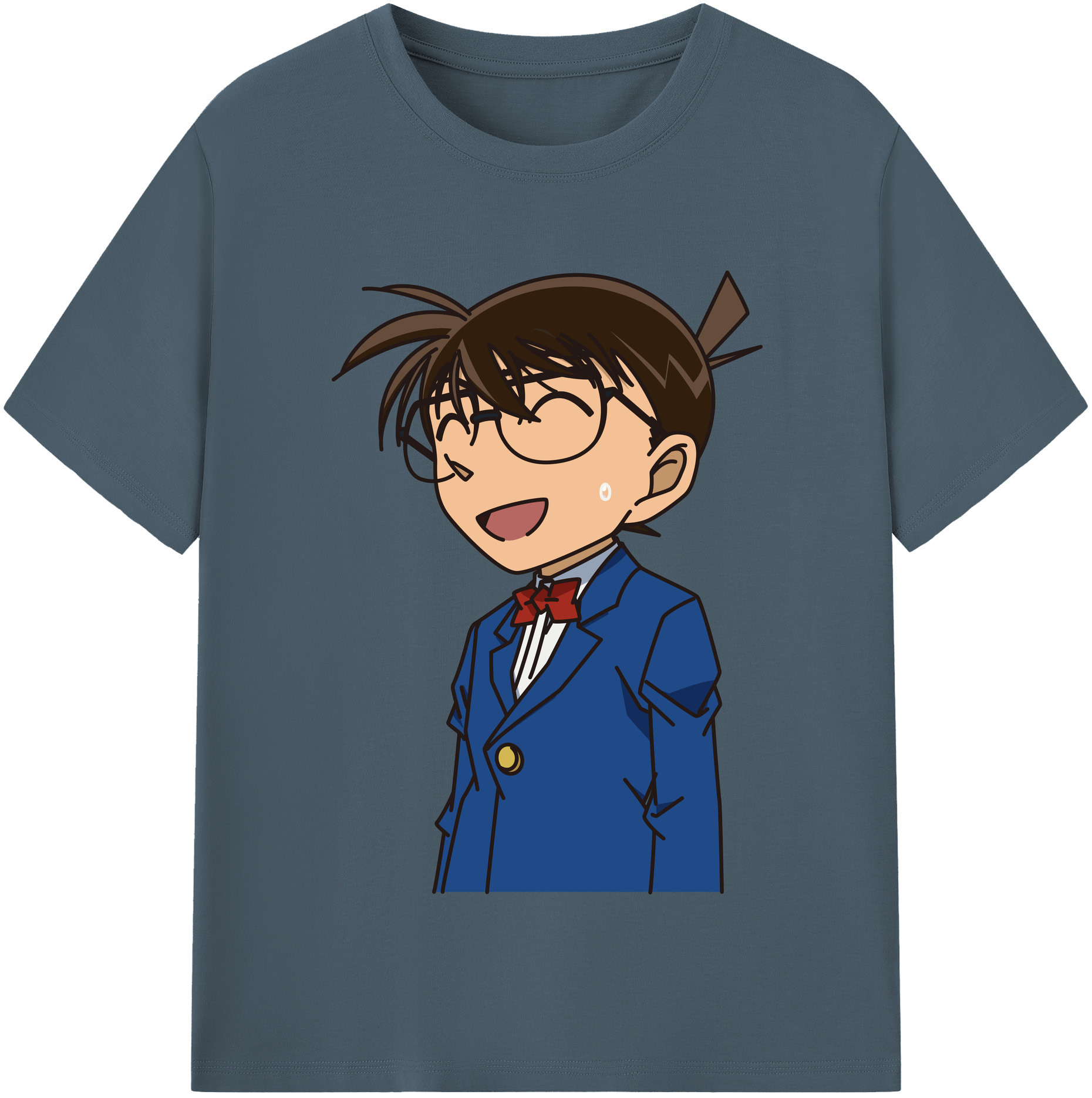 （画像用） 名探偵コナン 江戸川 コナン Detective Conan Conan Edogawa 綿100％半袖Tシャツ（フロントプリント）